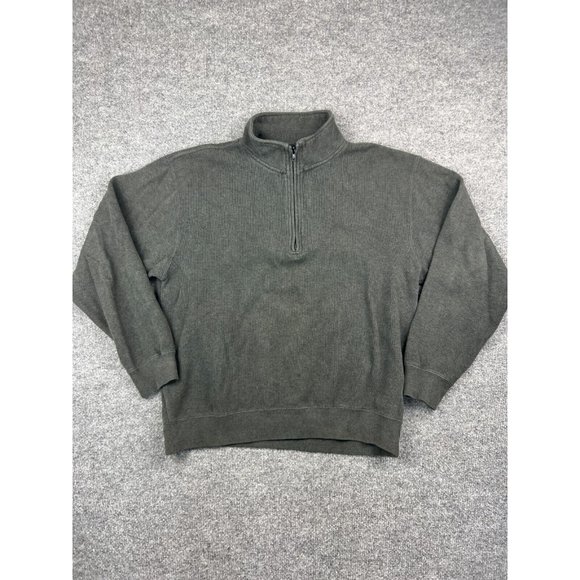 Orvis Other - Orvis 1/4 Zip Jacket Sweater Men's Large Gray Cotton Pullover Mock Neck 1856